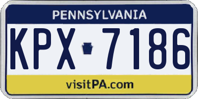 PA license plate KPX7186