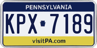 PA license plate KPX7189