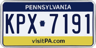 PA license plate KPX7191