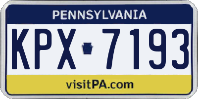 PA license plate KPX7193