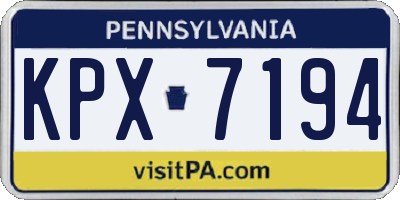 PA license plate KPX7194