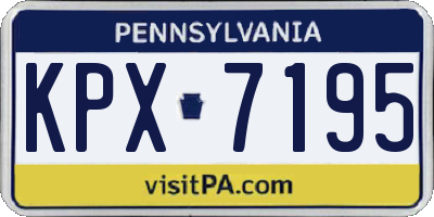 PA license plate KPX7195