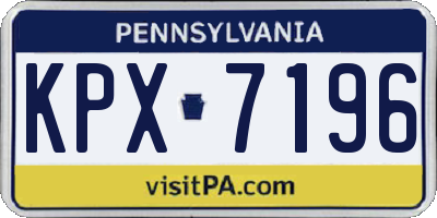 PA license plate KPX7196