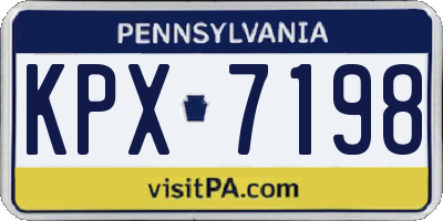 PA license plate KPX7198