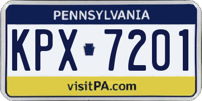 PA license plate KPX7201