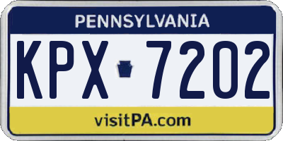 PA license plate KPX7202