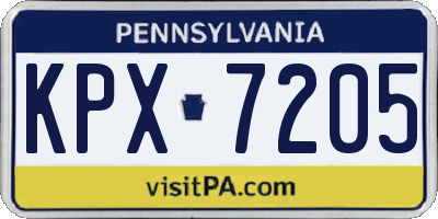 PA license plate KPX7205