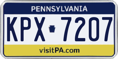 PA license plate KPX7207