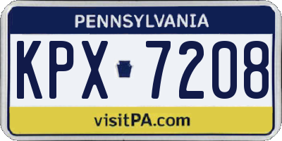 PA license plate KPX7208