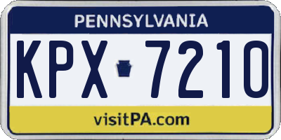 PA license plate KPX7210