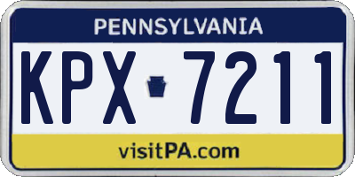 PA license plate KPX7211