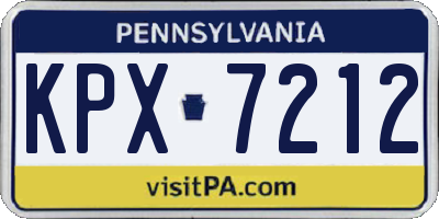 PA license plate KPX7212
