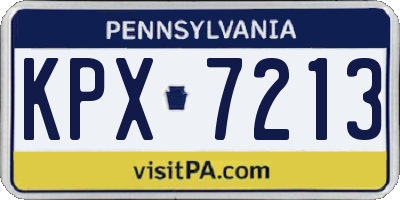 PA license plate KPX7213