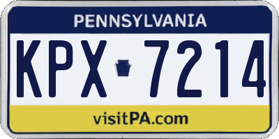PA license plate KPX7214