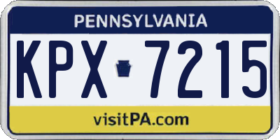 PA license plate KPX7215