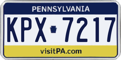PA license plate KPX7217