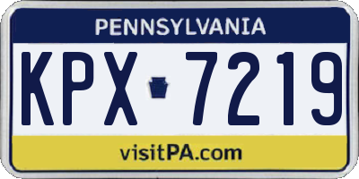 PA license plate KPX7219