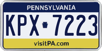 PA license plate KPX7223
