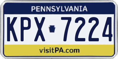 PA license plate KPX7224