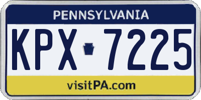 PA license plate KPX7225