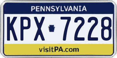 PA license plate KPX7228
