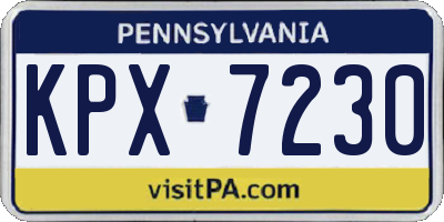 PA license plate KPX7230