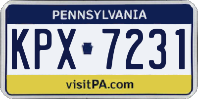 PA license plate KPX7231