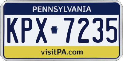 PA license plate KPX7235