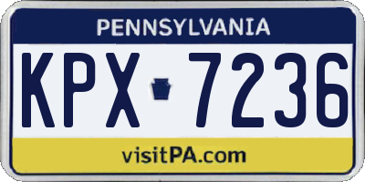 PA license plate KPX7236