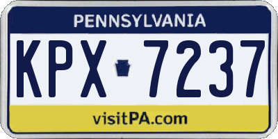 PA license plate KPX7237
