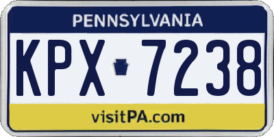 PA license plate KPX7238