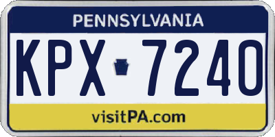 PA license plate KPX7240