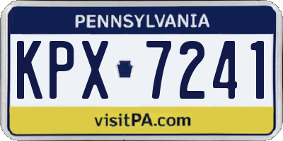 PA license plate KPX7241
