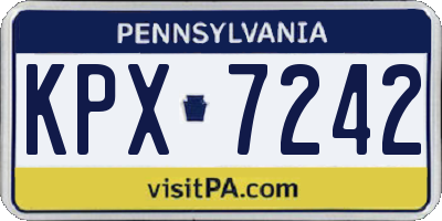 PA license plate KPX7242