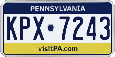 PA license plate KPX7243
