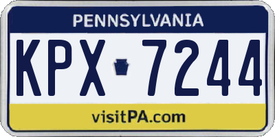 PA license plate KPX7244