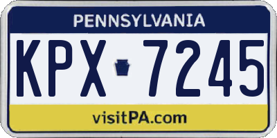 PA license plate KPX7245