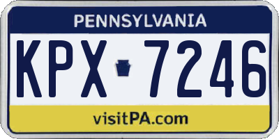 PA license plate KPX7246