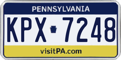 PA license plate KPX7248