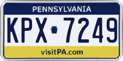 PA license plate KPX7249