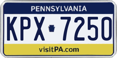 PA license plate KPX7250