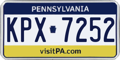 PA license plate KPX7252