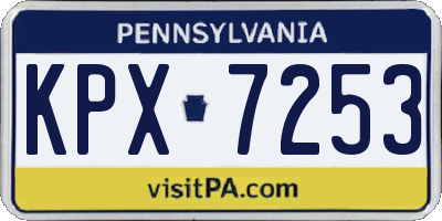 PA license plate KPX7253