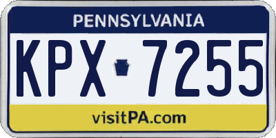 PA license plate KPX7255