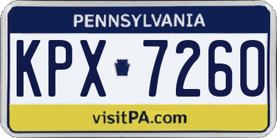 PA license plate KPX7260