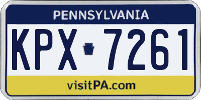 PA license plate KPX7261