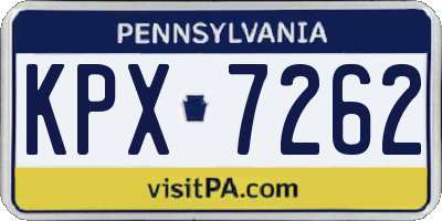 PA license plate KPX7262