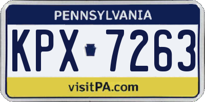 PA license plate KPX7263
