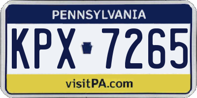PA license plate KPX7265