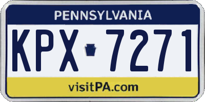 PA license plate KPX7271